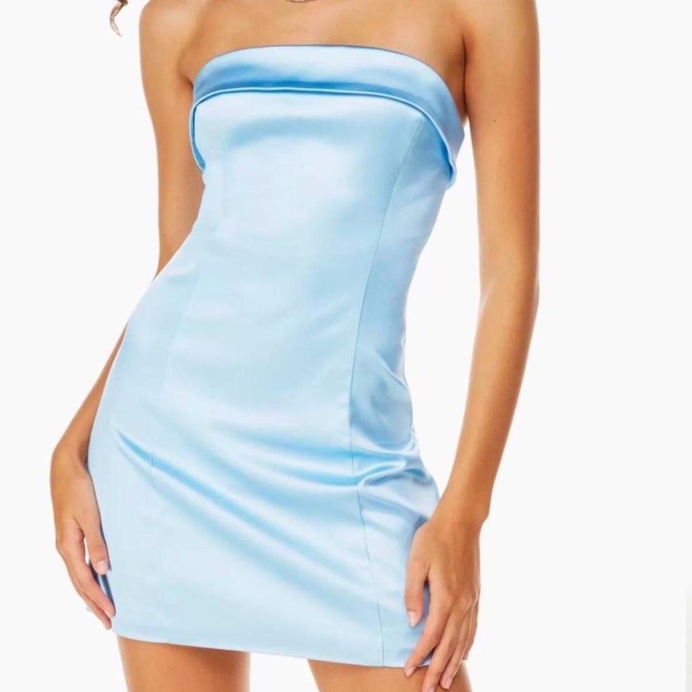 Sunday Best Aritzia Elegant Blue Strapless Dress